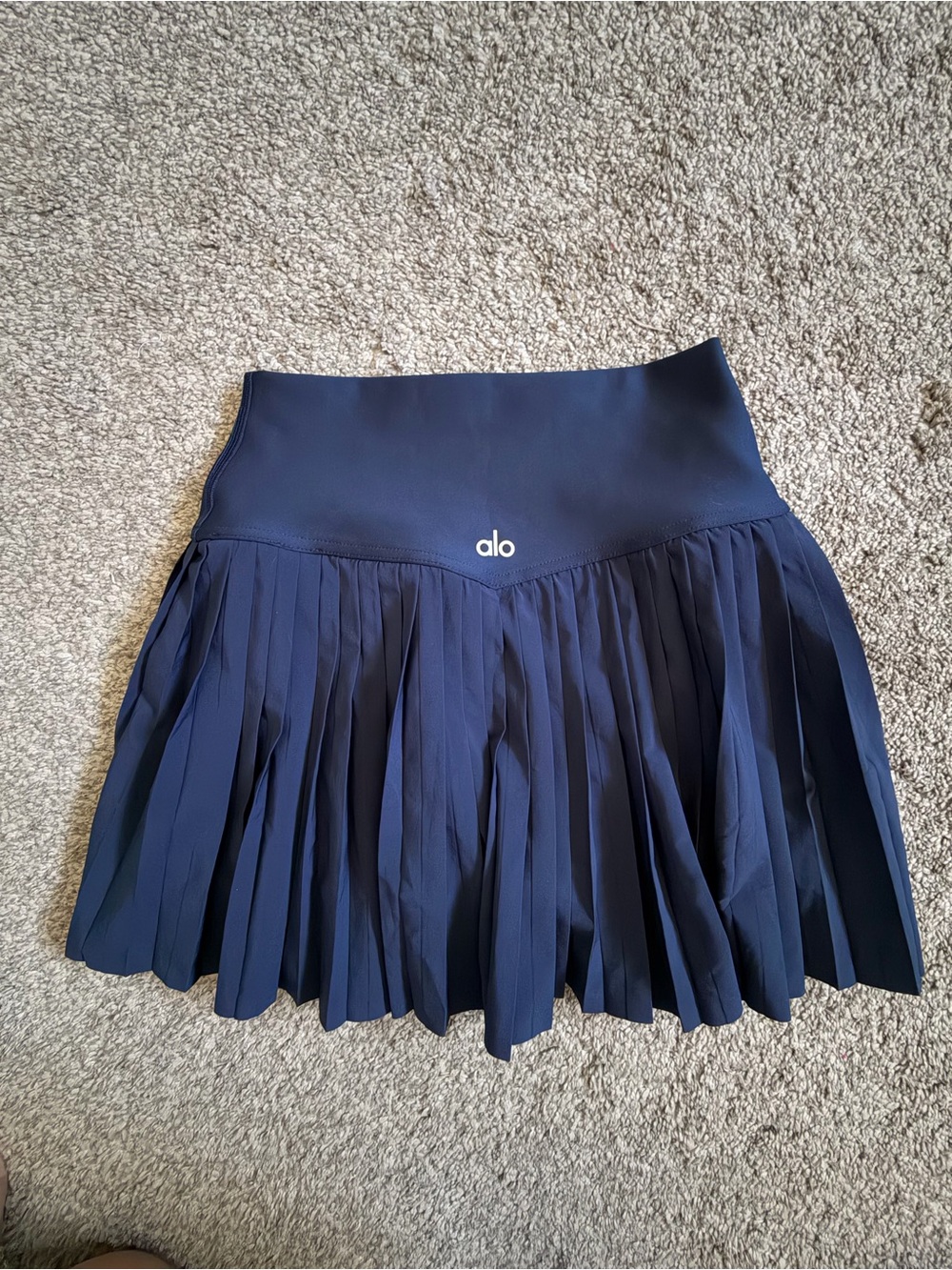 ALO Yoga Navy Pleated Athletic Skirt